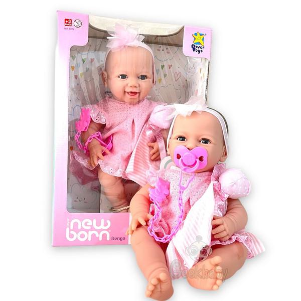 Imagem de Boneca Newborn Neném Rosa Menina Dengo C/ Acessórios Criança