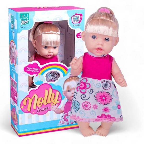 Imagem de Boneca Nolly 31Cm Que fala Fala 60 Frases Fofas  - Brinquedo para Menina