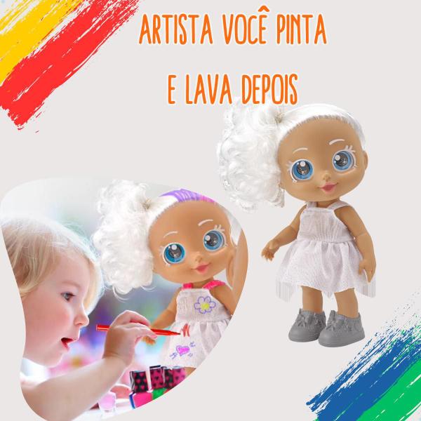 Imagem de Boneca olho grande bravezinha artista acessórios canetinha