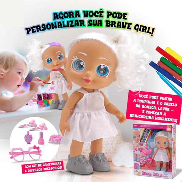 Imagem de Boneca olho grande colorido com acessórios roupa premium