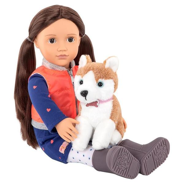 Imagem de Boneca Our Generation Leslie 46cm + Cachorrinho - Roupa ul