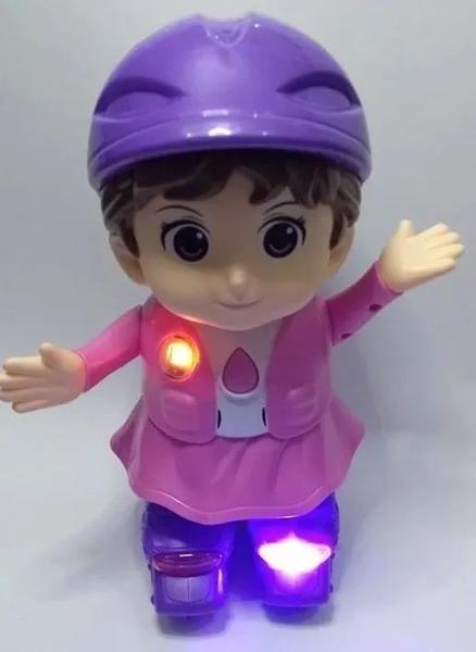 Imagem de Boneca Patinadora Musical Com Luz Dança Bate E Volta