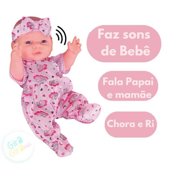 Imagem de Boneca pepita faz sons de bebe boneca que chora e ri fala papai e mamãebrinquedos de menina