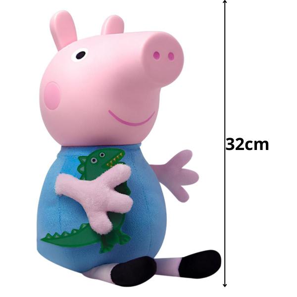 Imagem de Boneca Peppa Ou Boneco George Pig Original Pelúcia Infantil Pelúcia 32cm Crianças Novabrink