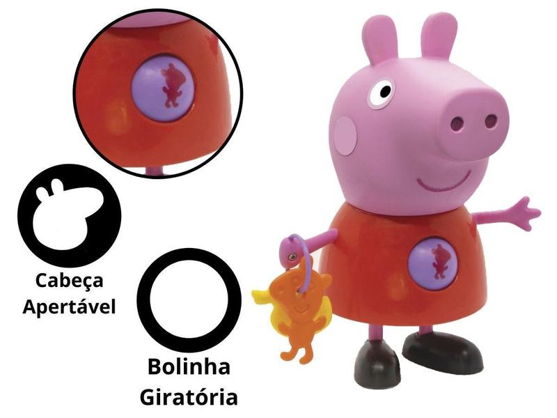 Imagem de Boneca Peppa Pig Com Atividades Gira Bolinha 24cm Elka