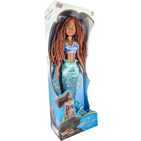 Imagem de Boneca Pequena Sereia Ariel Infantil Brinquedo Menina 55cm - Baby Brink