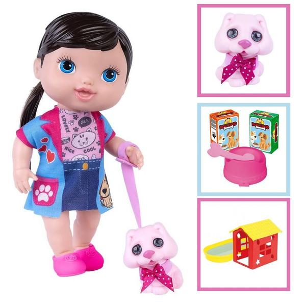 Imagem de Boneca Pet Love Shop Infantil Com Cachorrinho Cotiplas 2507