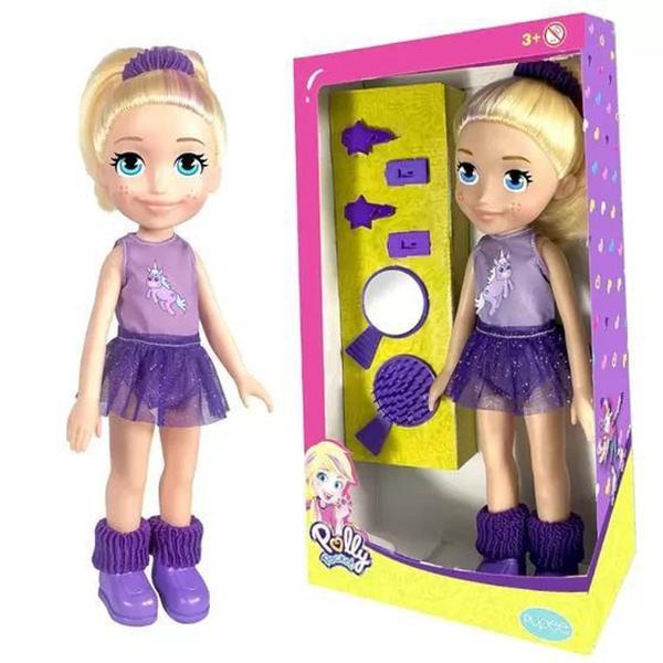 Imagem de Boneca Polly Pocket 36cm Ginasta + Acessórios Pupee Mattel  Polly Ginasta