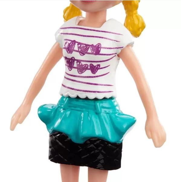 Imagem de Boneca Polly Pocket Básica Saia Preta e Azul HKV79 - Mattel (41195)