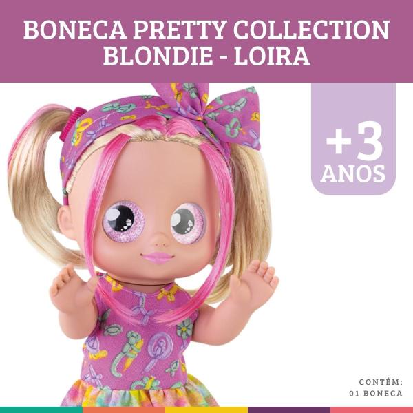 Imagem de Boneca Pretty Collection Blondie Loira Fashion Colorida Milk