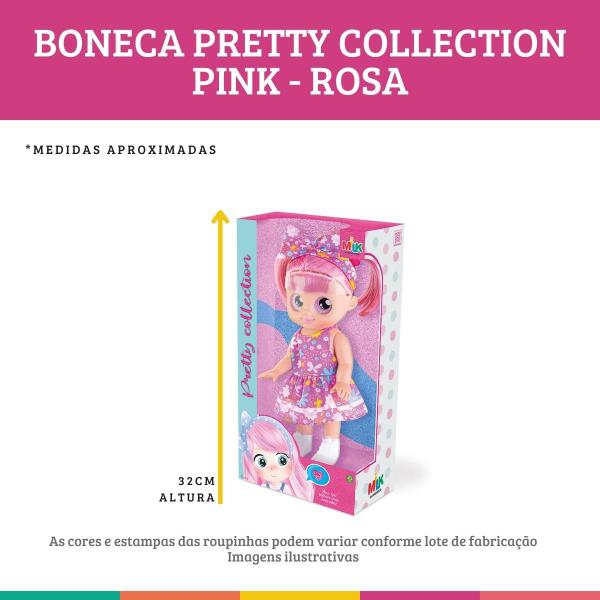 Imagem de Boneca Pretty Collection Pink Rosa Cabelo Moderno Milk