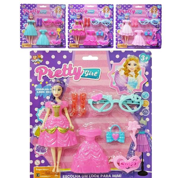 Imagem de Boneca Pretty Girl com Troca de Roupa e Acessórios Lindos