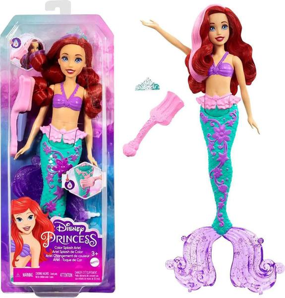 Imagem de Boneca Princesa Ariel Disney Muda De Cor Na Água - Mattel