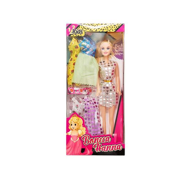 Imagem de Boneca Princesa Articulável Troca de Roupas Hanna 5pcs 28cm