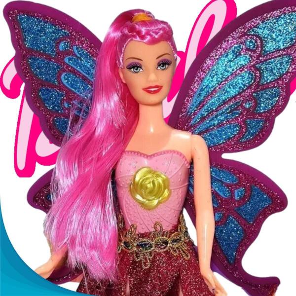 Imagem de Boneca Princesa Fada Infantil Colorida Articulada Super