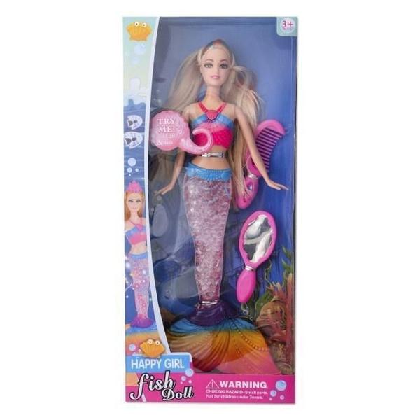 Imagem de Boneca Princesa Sereia Happy Girl Fish Doll Musical 30 Cm