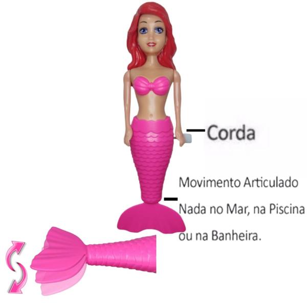 Imagem de Boneca Princesa Sereia Nadadora Cauda A Corda Articulada Nada Sozinha Dia Das Crianças