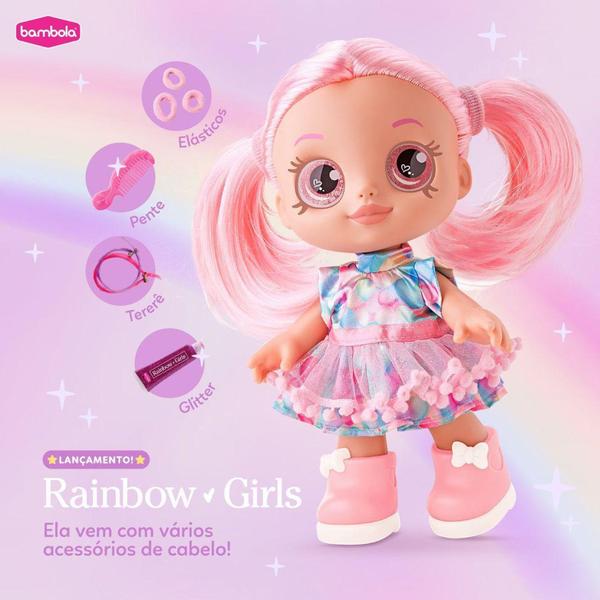 Imagem de Boneca Rainbow Girls Cherry Com Acessórios Estilosa 100% Vinil Original Bambola