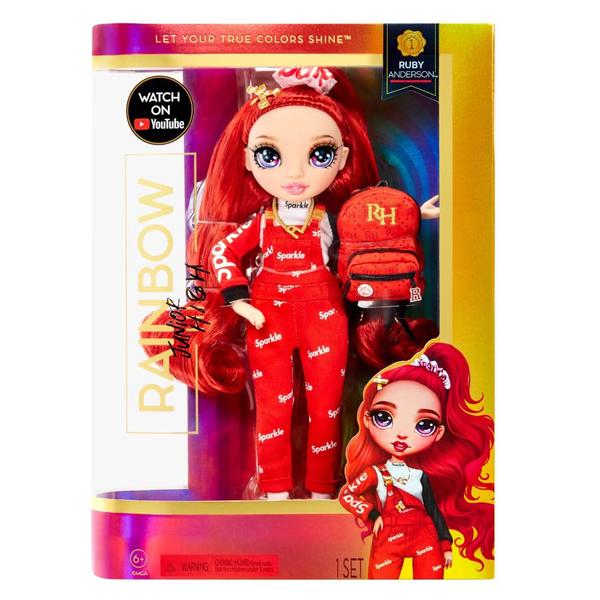 Boneca Rainbow High - Ruby Anderson - Junior High - Vermelho - 23 cm - MGA - Mcassab Imagem de Boneca Rainbow High - Ruby Anderson - Junior High - Vermelho - 23 cm - MGA