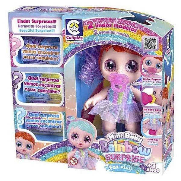 Imagem de Boneca Rainbow Mini Baby Surprise Faz Xixi 2720 - Cotiplás