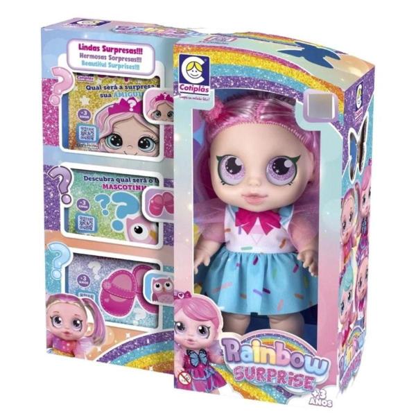 Imagem de Boneca Rainbow Surprise Cabelo Rosa - Cotiplás