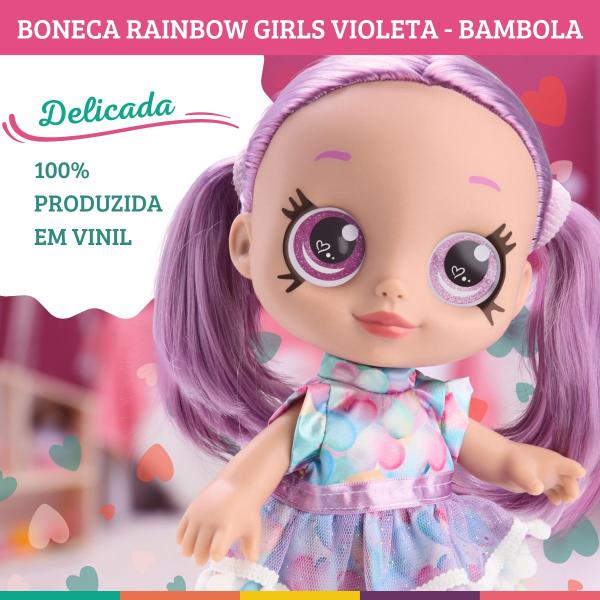 Imagem de Boneca Rainbow Tatoo Violeta Com Cartela De Tatuagem Bambola