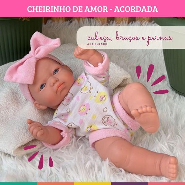 Imagem de Boneca Reborn 23cm Cheirinho De Amor Petit Milk Brinquedos