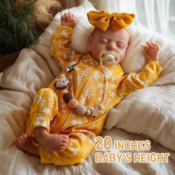 Imagem de Boneca Reborn ADFO Lifelike Newborn Girl 50 cm com roupas