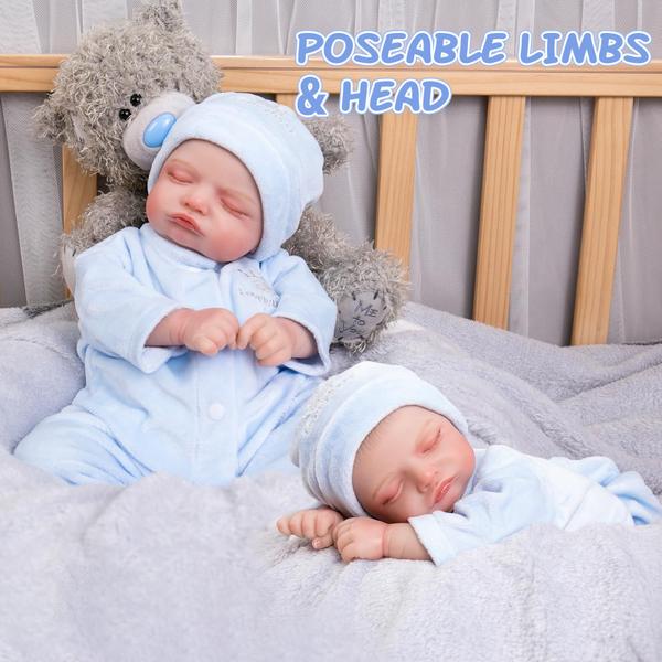 Imagem de Boneca Reborn Aori Lifelike Sleeping Baby Boy 45 cm com acessórios