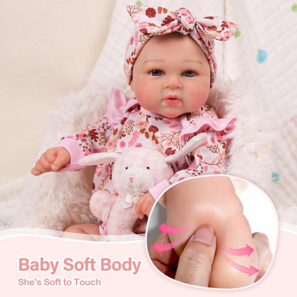 Imagem de Boneca Reborn BABESIDE Girl 43 cm Realista com kit de alimentação