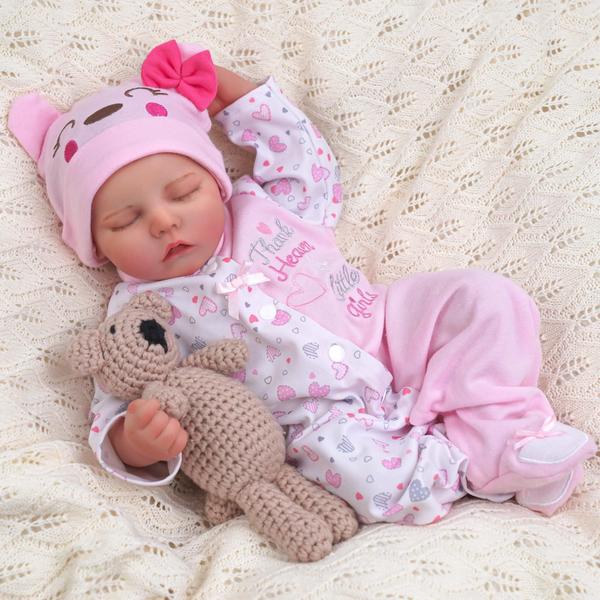 Imagem de Boneca Reborn BABESIDE Lifelike Sleeping Girl 43 cm com acc