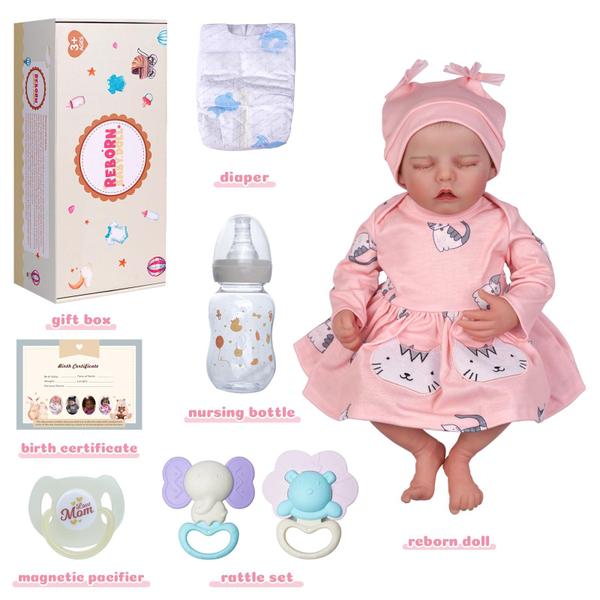 Imagem de Boneca Reborn BABESIDE Sleeping Girl 43 cm com acessórios