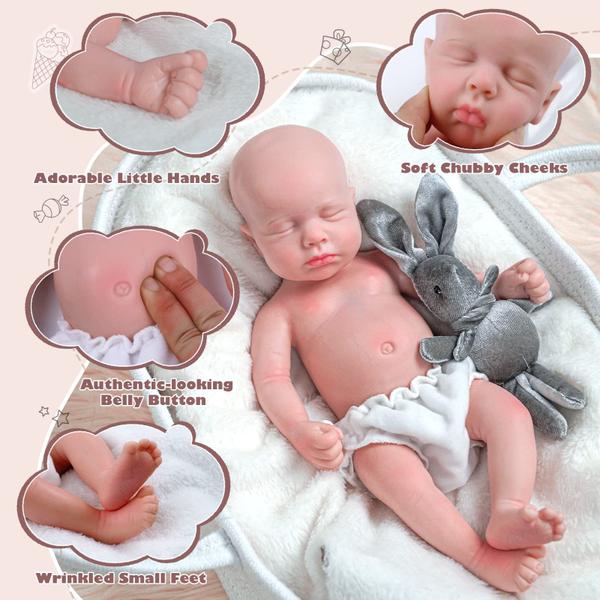 Boneca Reborn Baby Doll BABESIDE de silicone de corpo inteiro de 33 cm Premiee Boy Imagem de Boneca Reborn Baby Doll BABESIDE de silicone de corpo inteiro de 33 cm Premiee Boy