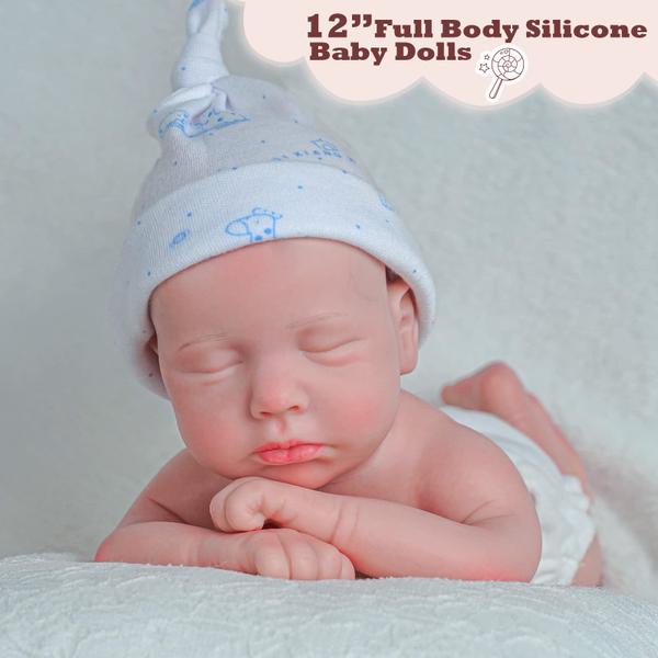 Boneca Reborn Baby Doll BABESIDE de silicone de corpo inteiro de 33 cm Premiee Boy Imagem de Boneca Reborn Baby Doll BABESIDE de silicone de corpo inteiro de 33 cm Premiee Boy