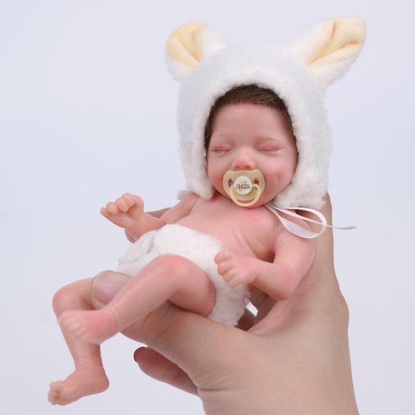 Imagem de Boneca Reborn Baby Doll BABESIDE em miniatura de silicone, corpo inteiro, 15 cm