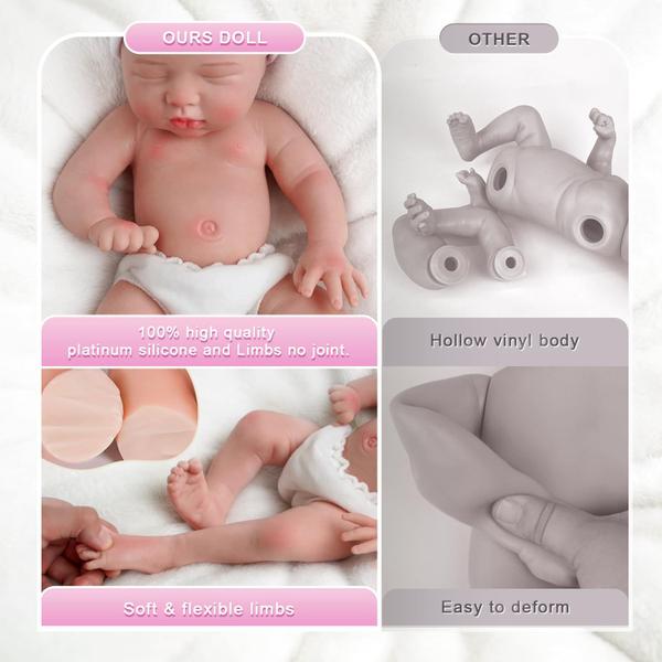 Imagem de Boneca Reborn Baby Doll BABESIDE Lifelike Silicone, corpo inteiro, 30 cm