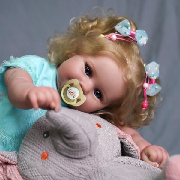 Imagem de Boneca Reborn Baby Doll JIZHI Lifelike de 20 polegadas com kit de alimentação 3+