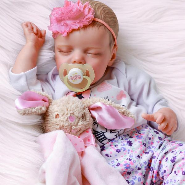 Imagem de Boneca Reborn Baby Doll JIZHI Lifelike Girl 43 cm com kit de alimentação 3+