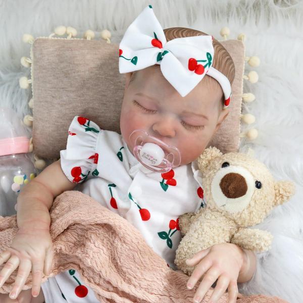 Imagem de Boneca Reborn Baby Doll KSBD Laura 50 cm com caixa de presente para crianças a partir de 3 anos