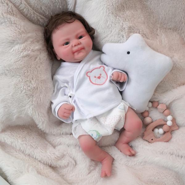 Boneca Reborn Baby Doll Miaio 35,56 cm de silicone de corpo inteiro para meninos Imagem de Boneca Reborn Baby Doll Miaio 35,56 cm de silicone de corpo inteiro para meninos