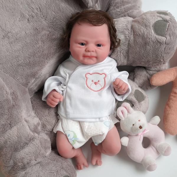 Boneca Reborn Baby Doll Miaio 35,56 cm de silicone de corpo inteiro para meninos Imagem de Boneca Reborn Baby Doll Miaio 35,56 cm de silicone de corpo inteiro para meninos