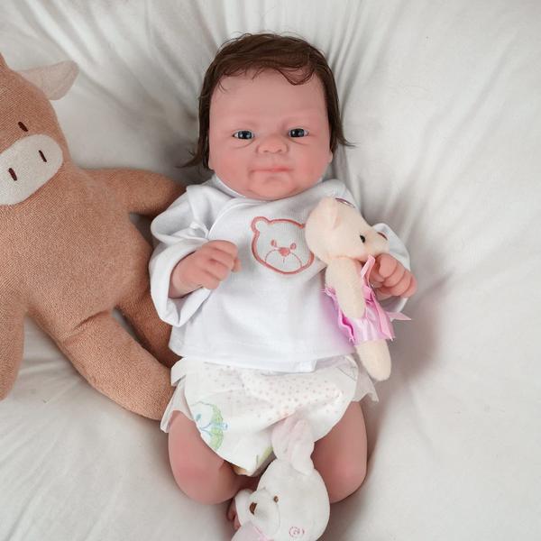 Boneca Reborn Baby Doll Miaio 35,56 cm de silicone de corpo inteiro para meninos Imagem de Boneca Reborn Baby Doll Miaio 35,56 cm de silicone de corpo inteiro para meninos