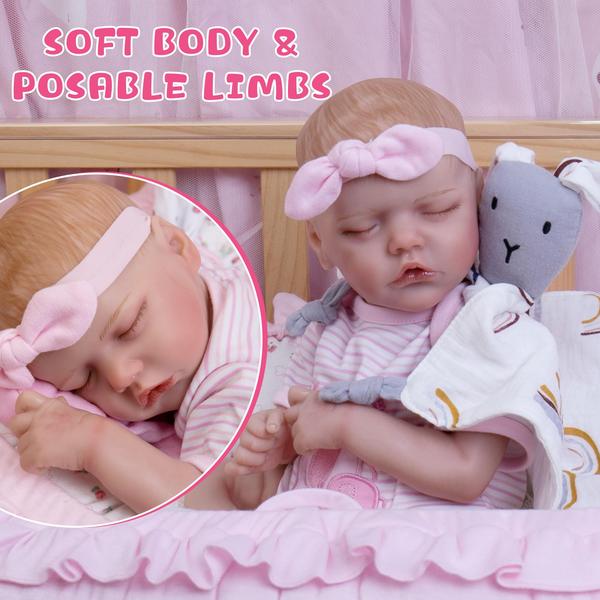 Imagem de Boneca Reborn Baby Doll Milidool Lifelike Girl 45 cm com acessórios