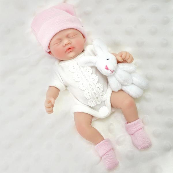 Imagem de Boneca Reborn Baby Doll Mire & Mire Mini de 7 cm de silicone para corpo inteiro