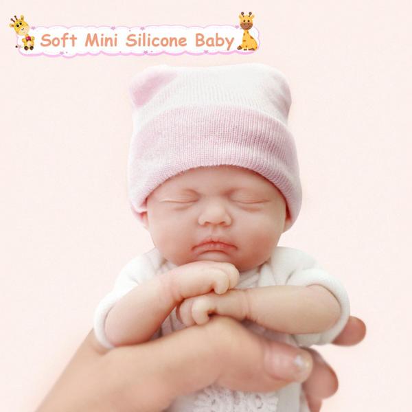 Imagem de Boneca Reborn Baby Doll Mire & Mire Mini de 7 cm de silicone para corpo inteiro