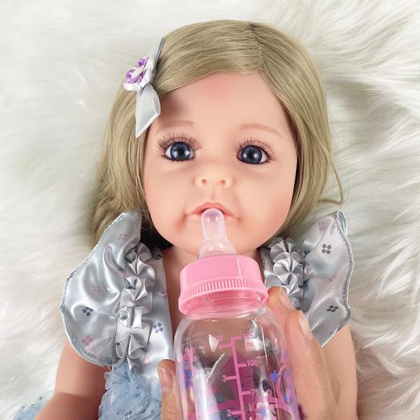 Imagem de Boneca Reborn Baby Doll PLAYSKY Kate 22" de silicone de vinil de corpo inteiro