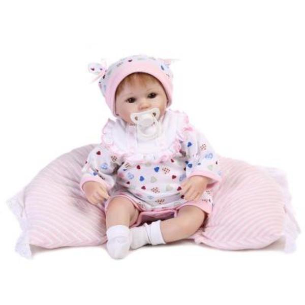 Imagem de Boneca Reborn Baby Doll Wokex Docka Soft Silicone 43 cm Realike