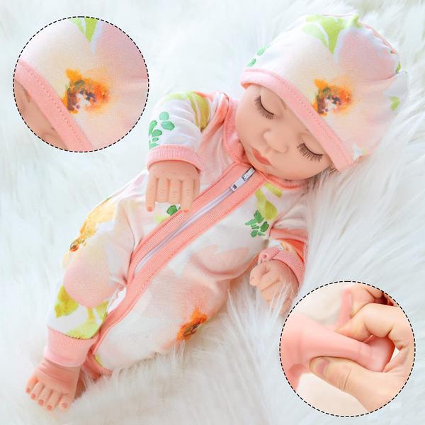 Imagem de Boneca Reborn Baby Doll XFEYUE 25 cm com conjunto de roupas para crianças e meninas