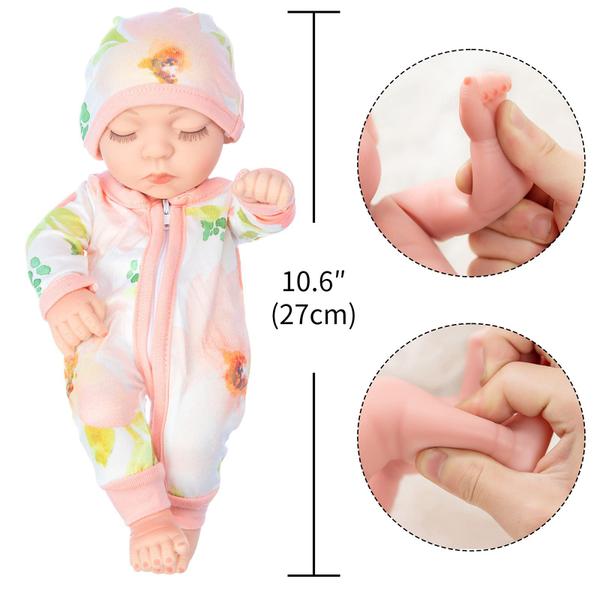 Imagem de Boneca Reborn Baby Doll XFEYUE 25 cm com conjunto de roupas para crianças e meninas