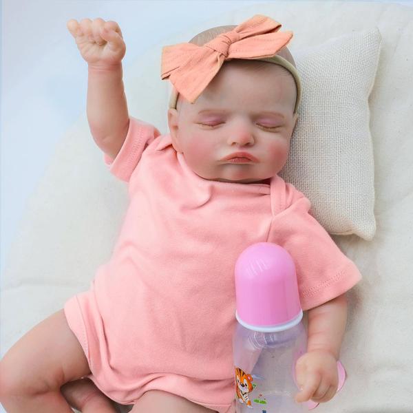 Imagem de Boneca Reborn Baby Doll XSWPL realista de 45 cm com caixa de presente para crianças a partir de 3 anos